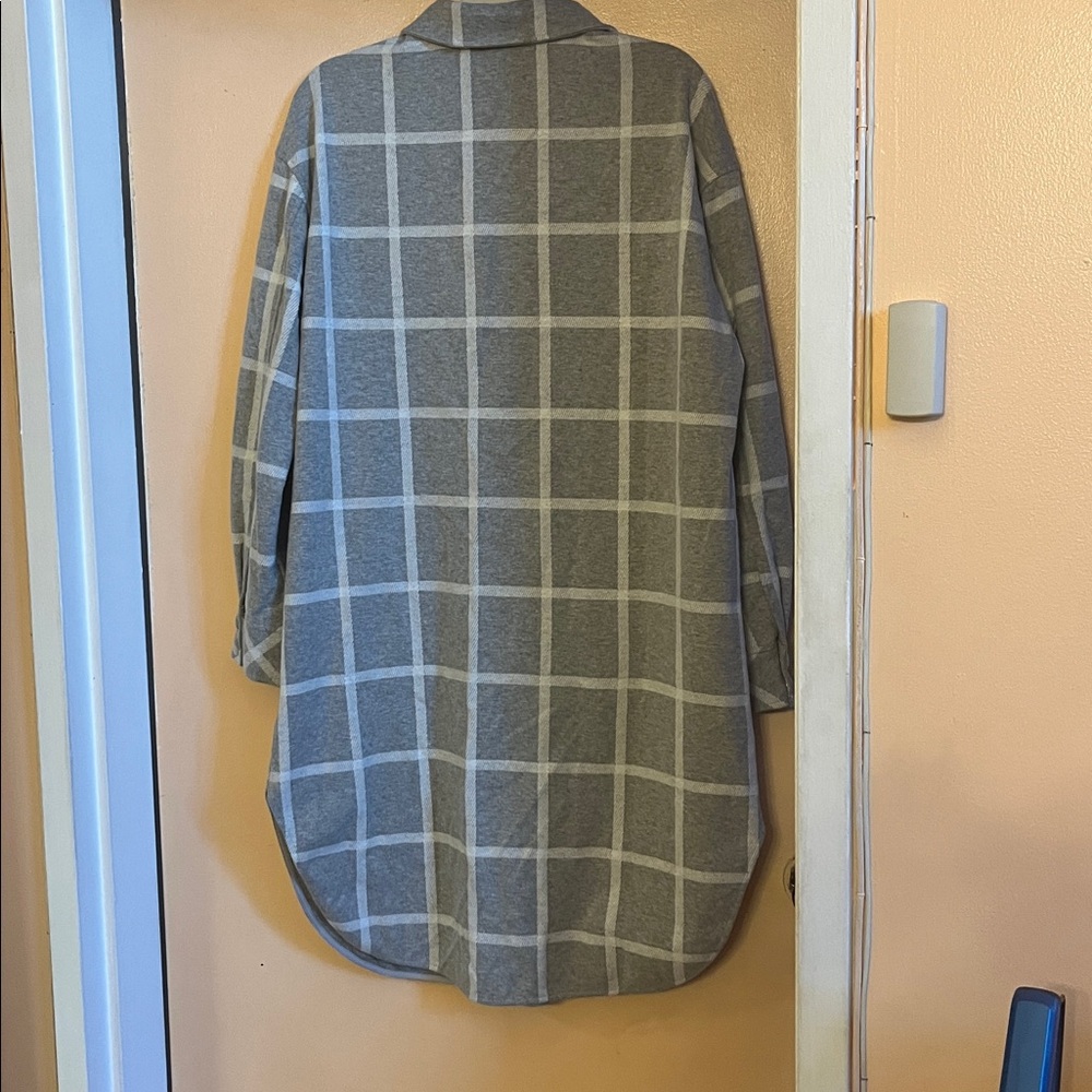 Vince Camuto Gray Textured Knit Long Sweater Jacket - Picture 6 of 9